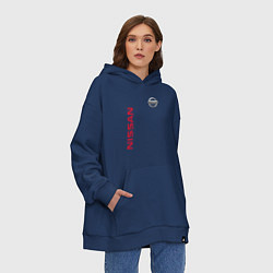 Толстовка-худи оверсайз Nissan Style, цвет: тёмно-синий — фото 2
