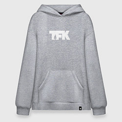 Толстовка-худи оверсайз TFK: White Logo, цвет: меланж