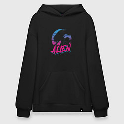 Толстовка-худи оверсайз Alien: Retro Style, цвет: черный