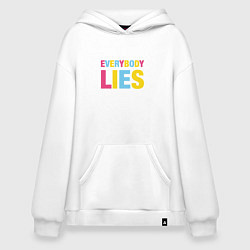 Толстовка-худи оверсайз Everybody Lies, цвет: белый