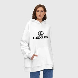 Толстовка-худи оверсайз Lexus logo, цвет: белый — фото 2