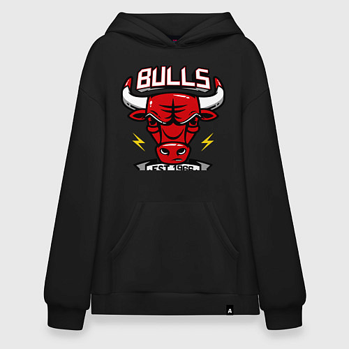 Худи оверсайз Chicago Bulls est. 1966 / Черный – фото 1