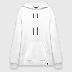 Толстовка-худи оверсайз FC Juventus: Italy, цвет: белый