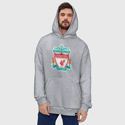 Толстовка-худи оверсайз Liverpool FC, цвет: меланж — фото 2