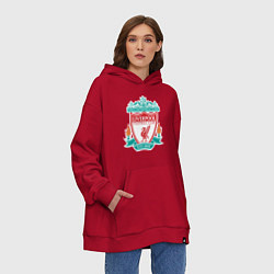 Толстовка-худи оверсайз Liverpool FC, цвет: красный — фото 2