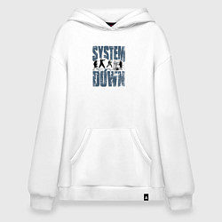 Толстовка-худи оверсайз System of a Down большое лого, цвет: белый