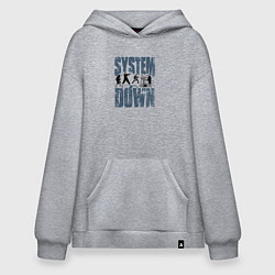Толстовка-худи оверсайз System of a Down большое лого, цвет: меланж