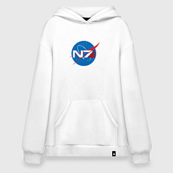 Толстовка-худи оверсайз NASA N7, цвет: белый