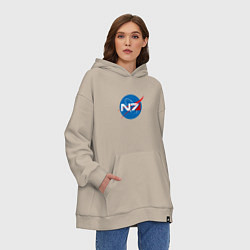 Толстовка-худи оверсайз NASA N7, цвет: миндальный — фото 2