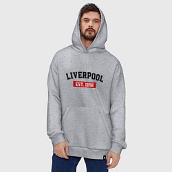 Толстовка-худи оверсайз FC Liverpool Est. 1892, цвет: меланж — фото 2
