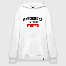 Толстовка-худи оверсайз FC Manchester United Est. 1878, цвет: белый