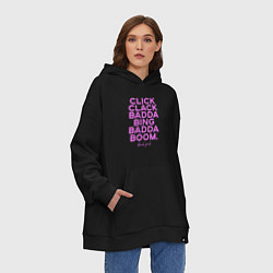 Толстовка-худи оверсайз Click Clack Black Pink, цвет: черный — фото 2