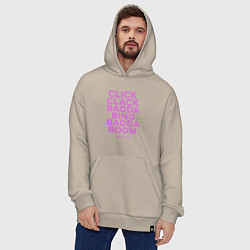 Толстовка-худи оверсайз Click Clack Black Pink, цвет: миндальный — фото 2