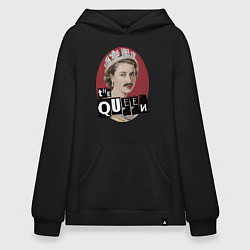 Толстовка-худи оверсайз The Queen, цвет: черный