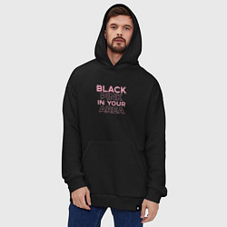 Толстовка-худи оверсайз Black Pink in youe area, цвет: черный — фото 2