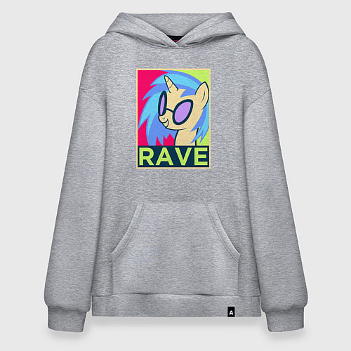 Худи оверсайз DJ Pon-3 RAVE / Меланж – фото 1