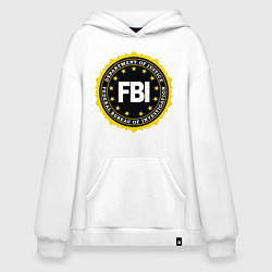 Толстовка-худи оверсайз FBI Departament, цвет: белый