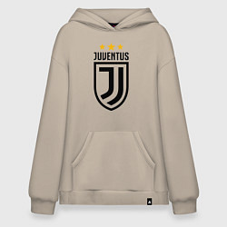 Толстовка-худи оверсайз Ювентус, цвет: миндальный