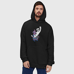 Толстовка-худи оверсайз Marshmello x Llama, цвет: черный — фото 2
