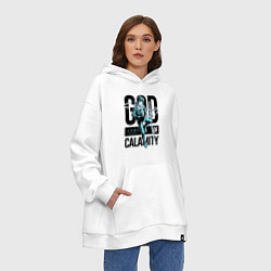 Толстовка-худи оверсайз God of Calamity, цвет: белый — фото 2