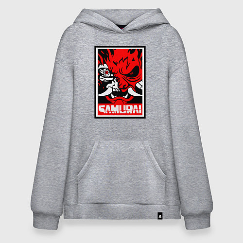 Худи оверсайз Cyberpunk 2077: Samurai Poster / Меланж – фото 1