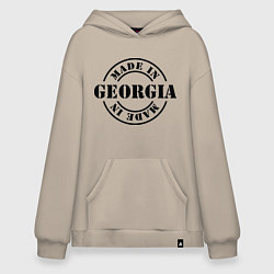 Толстовка-худи оверсайз Made in Georgia (сделано в Грузии), цвет: миндальный