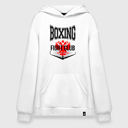 Толстовка-худи оверсайз Boxing fight club Russia, цвет: белый