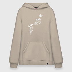 Толстовка-худи оверсайз Banksy, цвет: миндальный