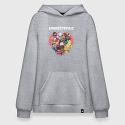 Толстовка-худи оверсайз UNDERTALE, цвет: меланж
