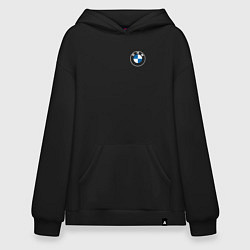 Толстовка-худи оверсайз BMW LOGO 2020, цвет: черный