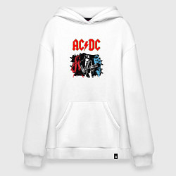 Толстовка-худи оверсайз ACDC, цвет: белый