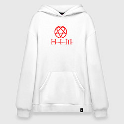 Толстовка-худи оверсайз HIM LOGO RED, цвет: белый