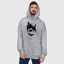 Толстовка-худи оверсайз Bear, цвет: меланж — фото 2