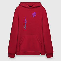 Толстовка-худи оверсайз CYBERPUNK 2077, цвет: красный