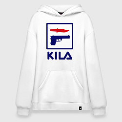 Толстовка-худи оверсайз Kila Fila, цвет: белый
