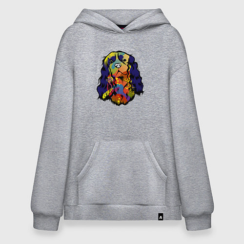 Худи оверсайз Берегись кавалер кинг спаниеля / Меланж – фото 1