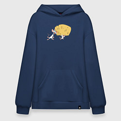 Толстовка-худи оверсайз Брейн и Пинки Animaniacs, цвет: тёмно-синий