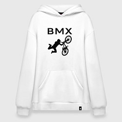 Толстовка-худи оверсайз Велоспорт BMX Z, цвет: белый