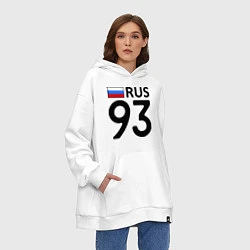 Толстовка-худи оверсайз RUS 93, цвет: белый — фото 2