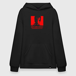 Толстовка-худи оверсайз VANSAMA OFFICIAL Red, цвет: черный