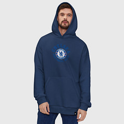 Толстовка-худи оверсайз Chelsea FC, цвет: тёмно-синий — фото 2