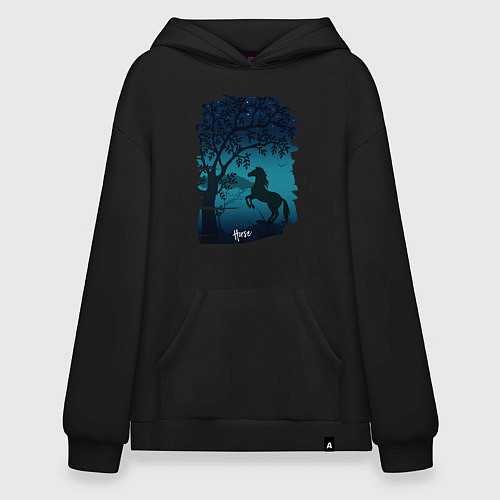 Худи оверсайз Конь / Черный – фото 1