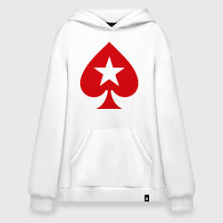 Толстовка-худи оверсайз Покер Пики Poker Stars, цвет: белый
