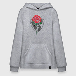 Толстовка-худи оверсайз Skull&Rose, цвет: меланж