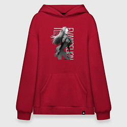 Толстовка-худи оверсайз Евангелион, цвет: красный