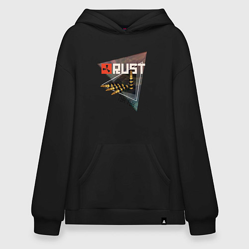 Худи оверсайз Rust Стучим в дверь соседу Раст / Черный – фото 1