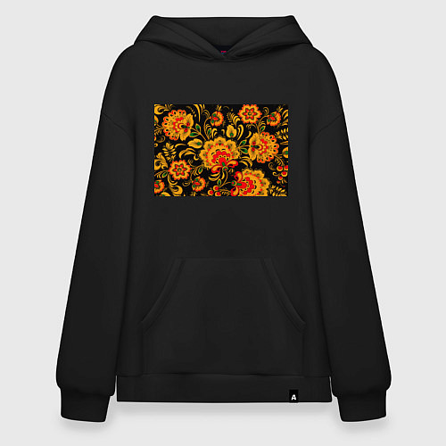 Худи оверсайз Хохлома / Черный – фото 1