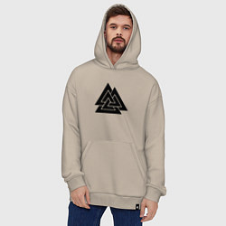 Толстовка-худи оверсайз Валькнут Valknut Z, цвет: миндальный — фото 2