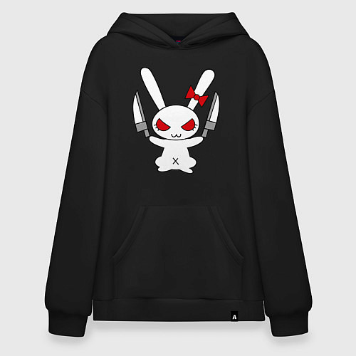 Худи оверсайз Зайка с ножами / Черный – фото 1