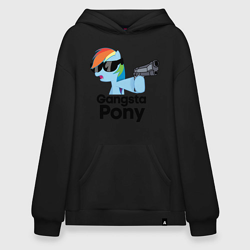 Худи оверсайз Gangsta pony / Черный – фото 1